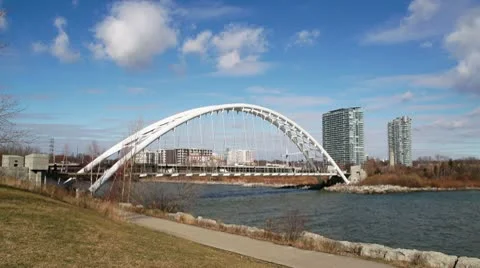 Suspension Bridge HD Stock Footage 10737311