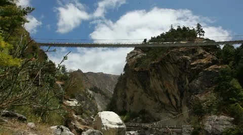 Suspension bridge on Himalayas Video stock 24657924