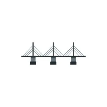 Suspension bridge icon in flat style Stock Illustration