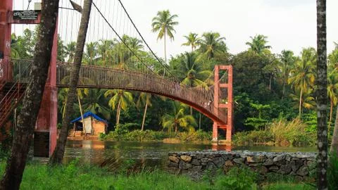 Suspension bridge, Kerala Stock Photos