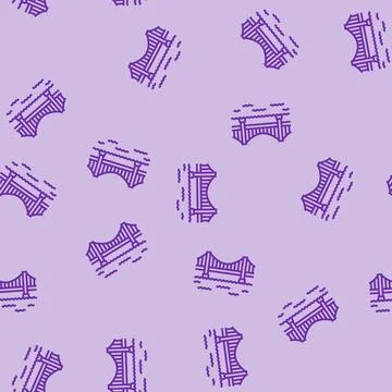 Suspension bridge line seamless pattern Stock Illustration