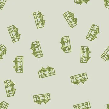 Suspension bridge line vector seamless pattern Stock Illustration