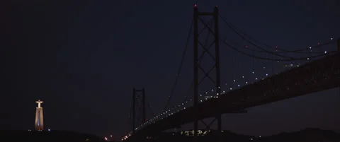 Suspension bridge over Tagus river Stock Footage 150835008