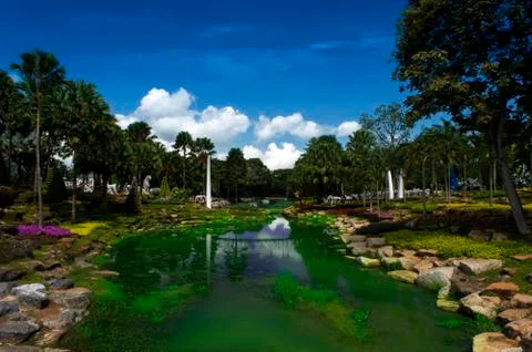 Suspension bridge. Foto stock