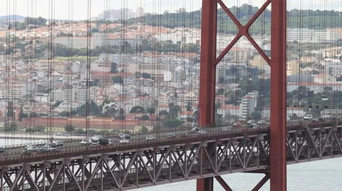 Suspension Bridge Structure Stock Footage 40342566