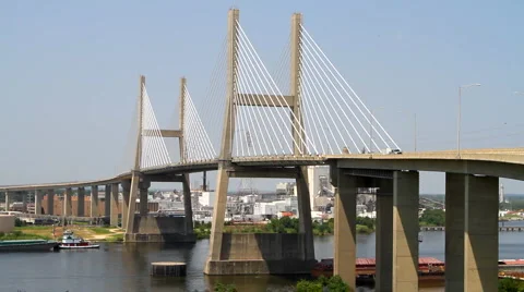 Suspension Bridge Traffic Video stock 1085377