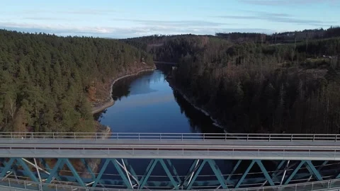 Suspension bridge for the train Stock Footage 152578335