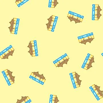 Suspension bridge vector seamless pattern Stock Illustration