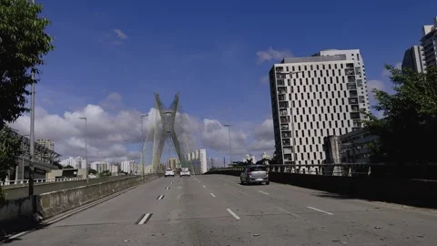 Suspension bridges. Cable-stayed bridge in the world. Stock Footage 264575489
