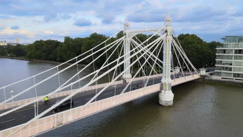 Suspension construction elements of Albert bridge Vídeos de archivo 160191810