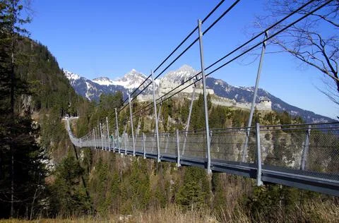 Suspension footbridge Highline179 - Austria Stock Photos