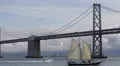 Suspension Oakland Bay Bridge in San Francisco, Yerba Buena Island, Harbour HD Footage