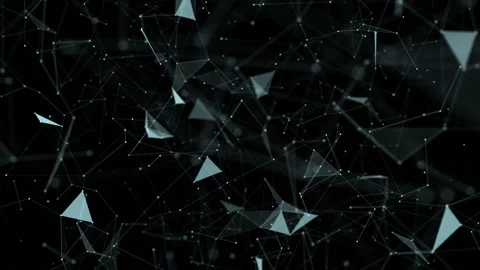 Suspension in space.Abstract digital data nodes and connection paths within any Stock Footage 94991575