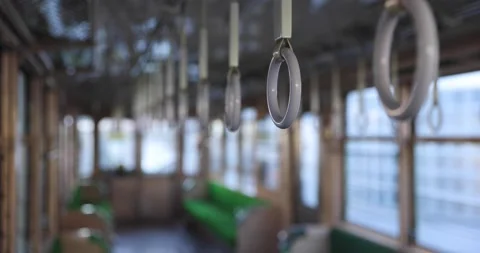 Suspension Strap In A Train Car Stock Footage 197944401