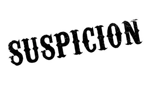 Suspicion rubber stamp Stock Illustration
