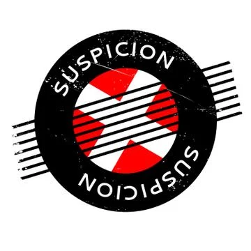 Suspicion rubber stamp Stock Illustration