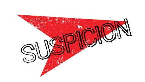 Suspicion rubber stamp Stock Illustration