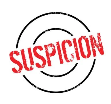 Suspicion rubber stamp Stock Illustration