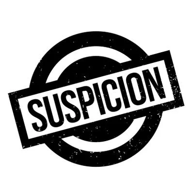 Suspicion rubber stamp Stock Illustration