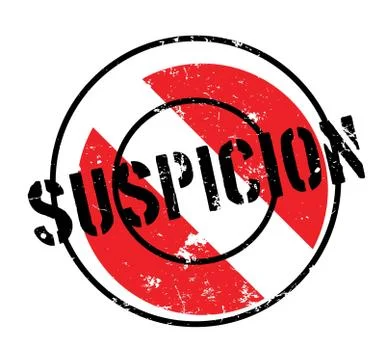 Suspicion rubber stamp Stock Illustration