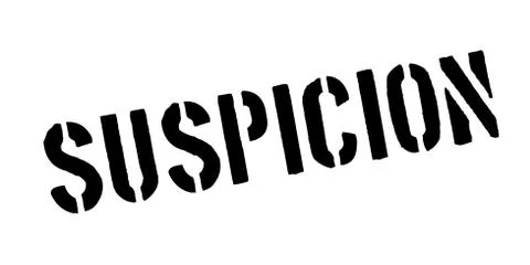 Suspicion rubber stamp Stock Illustration