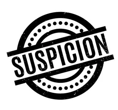 Suspicion rubber stamp Stock Illustration