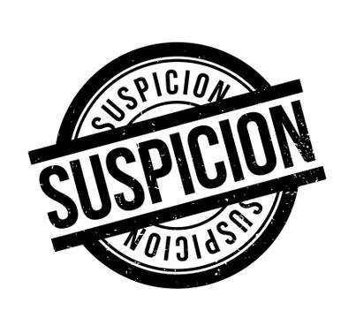 Suspicion rubber stamp Stock Illustration