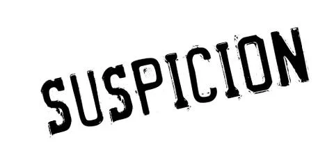 Suspicion rubber stamp Stock Illustration