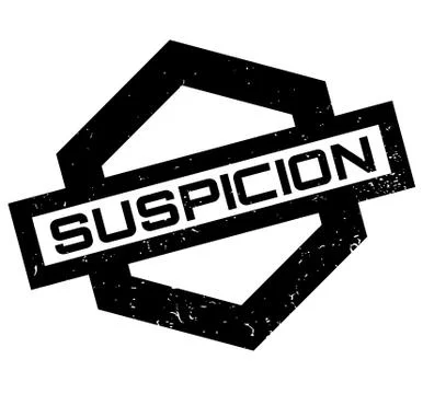 Suspicion rubber stamp Stock Illustration