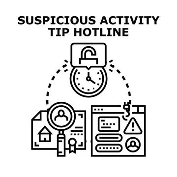 Suspicious activity tip hotline reporting and investigation system Stock Illustration