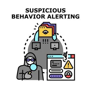 Suspicious behavior alerting during online data monitoring Stock Illustration
