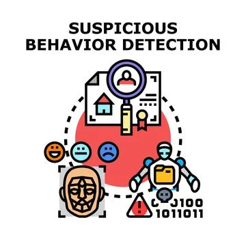 Suspicious behavior detection cyber security vector icon Stockillustratie