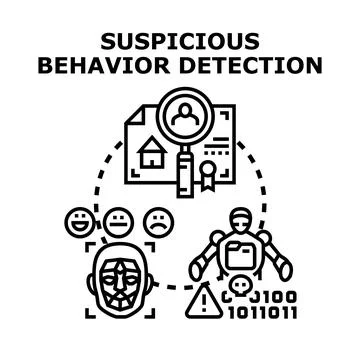Suspicious behavior detection cyber security vector icon イラスト素材