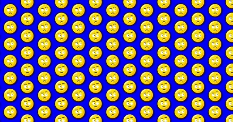 Suspicious emoji. Thinking emoticon, question face Animated emoji pattern o.. Vídeos de archivo 224372010