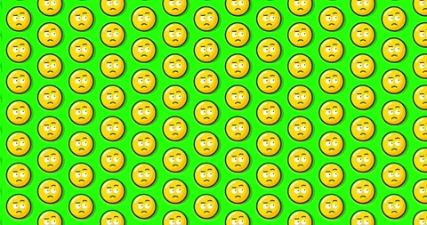 Suspicious emoji. Thinking emoticon, question face Animated emoji pattern o.. Vídeos de archivo 224372178
