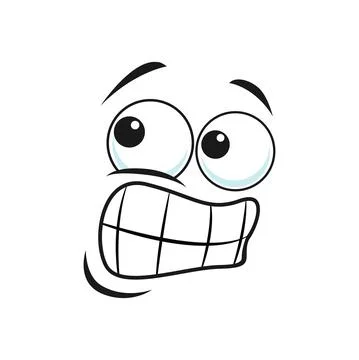 Suspicious emoticon with oops face isolated icon Illustrazione stock