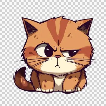 Suspicious expression cat face イラスト素材