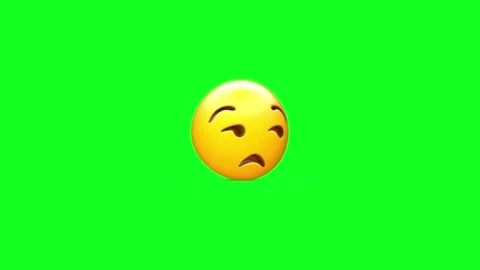 Suspicious face emoji animation on green screen Stock Footage 329406653