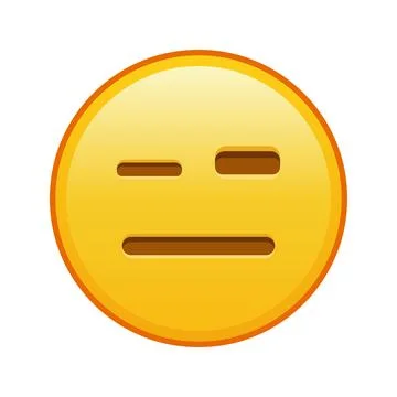 Suspicious face Large size of yellow emoji smile Stock-Illustration