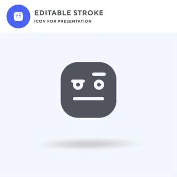 Suspicious icon vector, filled flat sign, solid pictogram isolated on white,  Stock Illustration