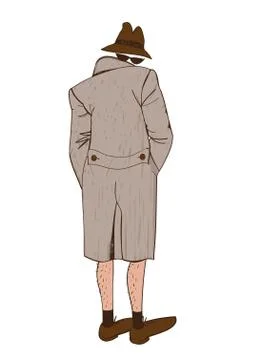 Suspicious man. Stock Illustration