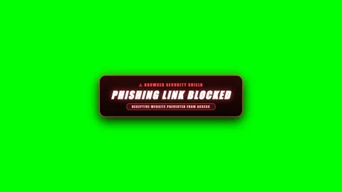 Suspicious Phishing Link Warning Cyber Alert Badge on Green Screen Vídeos de archivo 345878469