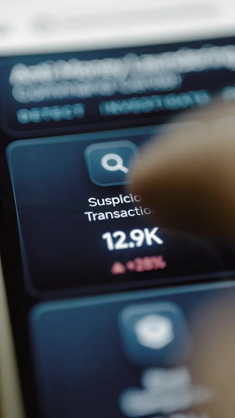 Suspicious transactions decrease from 12.9K to 12.8K Stock-Footage 347059640