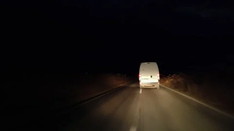 white van at night