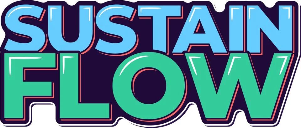 Sustain Flow Lettering Vector Design Stock Illustration