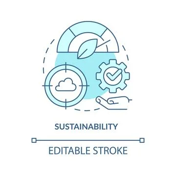 Sustainability in cloud computing turquoise concept icon イラスト素材