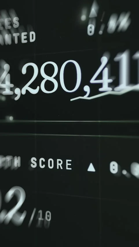 Sustainability dashboard displaying total trees planted count Stock Footage 335922892