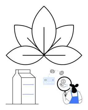 Sustainability, e-commerce, eco-friendly packaging, nature, online payments,  Stock Illustration