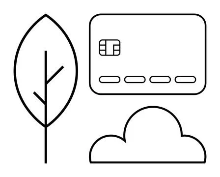 Sustainability, eco-friendly payments, cloud storage, digital banking, renewa Illustrazione stock