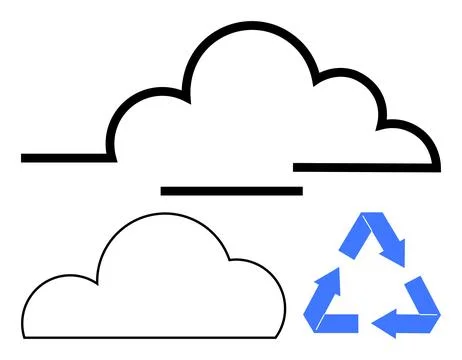 Sustainability, environmental awareness, cloud storage, recycling, eco-consci イラスト素材